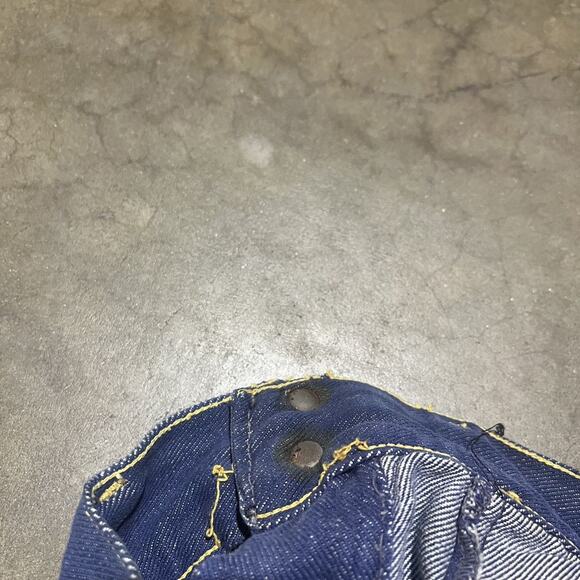 Vintage 60s Wrangler Dark Wash Bell Bottom Jeans 22x32 - Picture 7 of 11